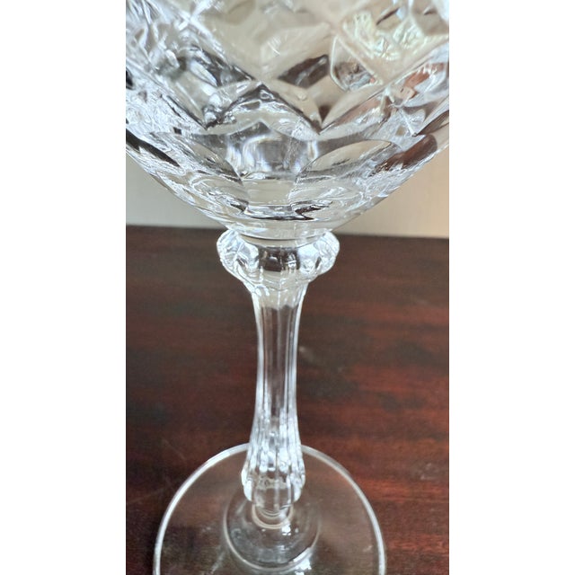 Vintage 1980s Mikasa Chateau Crystal Pattern Goblets - Set of 9 For Sale - Image 10 of 13