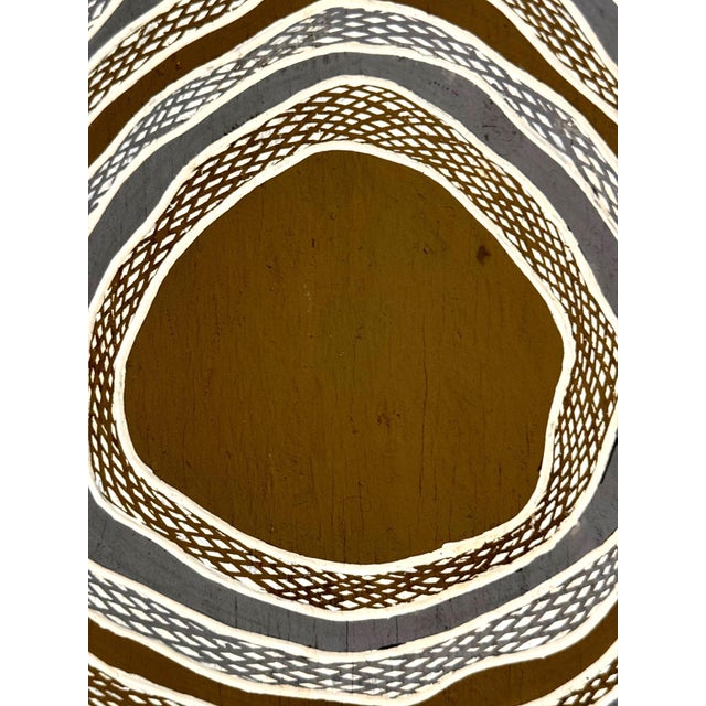 Contemporary Aboriginal Art on Bark by Gunybi Ganambarr Provenance For Sale - Image 16 of 17