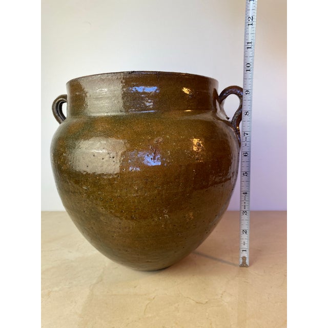 Antique French Glazed Terracotta Confit Pot, Southwest France For Sale - Image 12 of 12