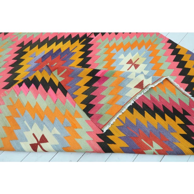 1960s Vintage Turkish Antalya Nomads Kilim Rug For Sale - Image 4 of 13