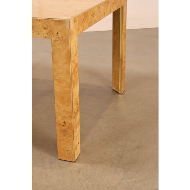 Thomasville Burl Wood Square Dining Table With 2 Leaves For Sale - Image 17 of 18