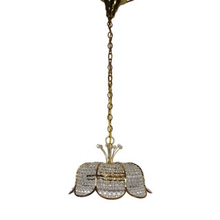 Vintage Brass and Lead Crystal Pendant from Palwa, 1960s For Sale