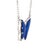 Early 21st Century Spiritual Butterfly Blue Enamel Sterling Silver Necklace For Sale - Image 5 of 8