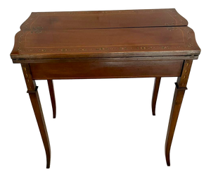 Antique Edwardian Mahogany Hand Painted Card Table, 1900s