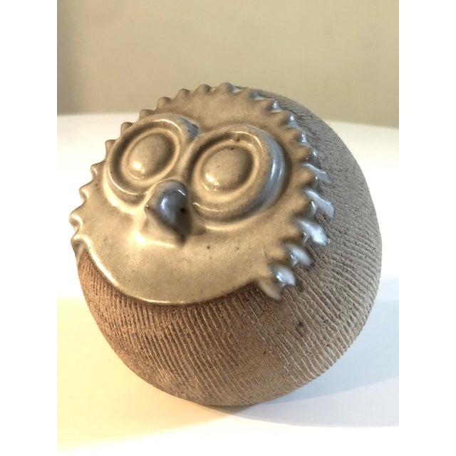 MCM Ceramic Stoneware Owl Pottery Figurine For Sale - Image 4 of 4