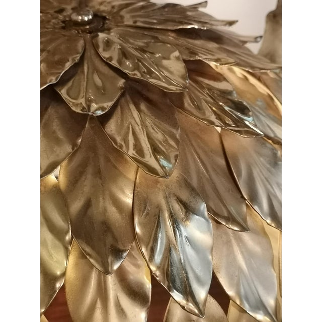 Gold Leaves Table Lamp, 1970s For Sale - Image 4 of 7