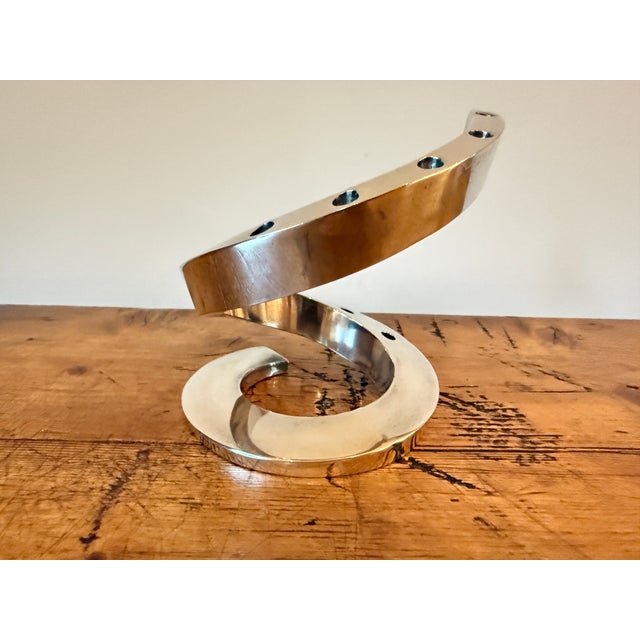 Dansk Silverplated Spiral Candle Holder Designed by Bertil Vallien. This spiral taper candle holder can also be used to...