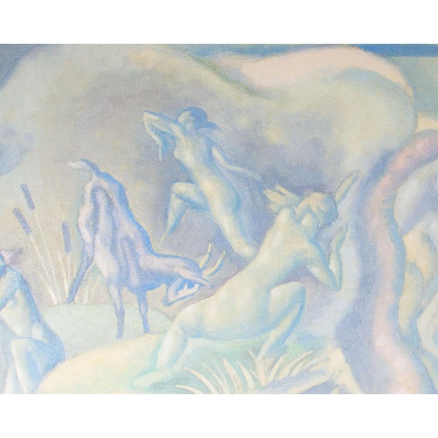 1960s 1961 “The Afternoon of a Faun” Oil on Canvas by Eugene Francis Savage For Sale - Image 5 of 9