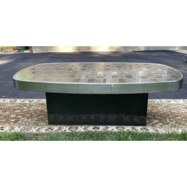 Mid-Century Modern Jonathan Adler Talitha Starburst Nickel-Plated Oval Cocktail Coffee Table For Sale - Image 3 of 12