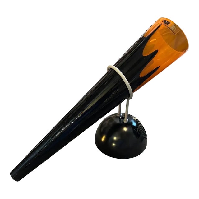 1980s Post Modern Orange and Black Murano Glass and Metal Wall Sconce by I Tre For Sale