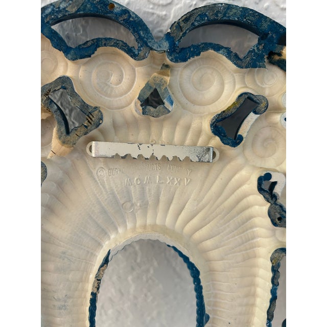 Vintage Sea Blue Burwood Candle Sconces, a Pair For Sale In West Palm - Image 6 of 6