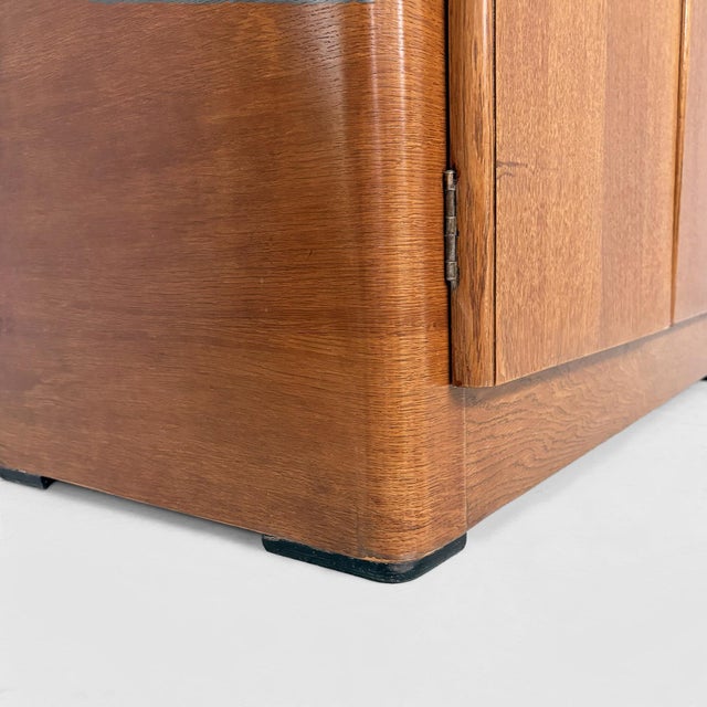 Italian Art Deco Style Wooden Wardrobe with Mirror and Shelves, 1930s For Sale - Image 12 of 18