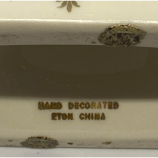 1940’s English Hand Decorated “Eaton China” Vases With Pink Roses & Blue Posies Design - a Pair For Sale - Image 12 of 13