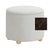 Custom Listing - Kelsy Round Storage Ottoman in Verdure Merlot with Espresso Bun Feet For Sale