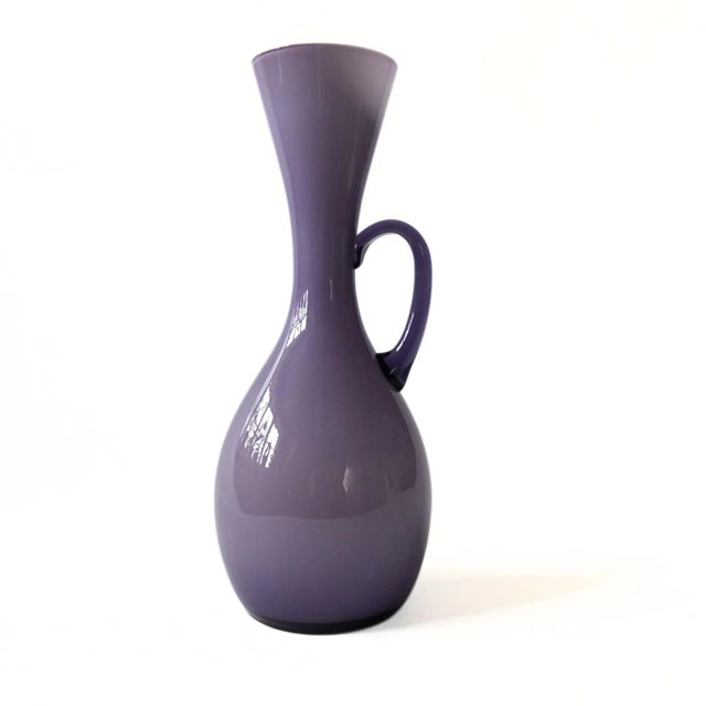 Vintage Handmade Art Glass Purple Vase from Ekenäs, Sweden For Sale - Image 5 of 5