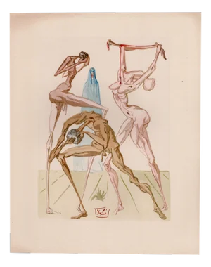 Salvador Dali, The Sodomites, 1964, Original Woodcut