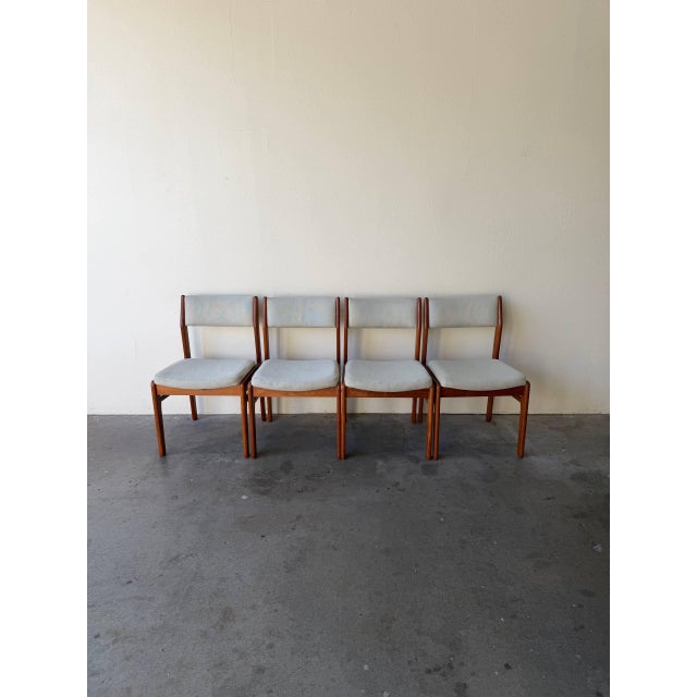 Set of 4 Mid Century Danish Teak Dining Chairs – Scandinavian Modern Chairs 1960s For Sale - Image 4 of 10