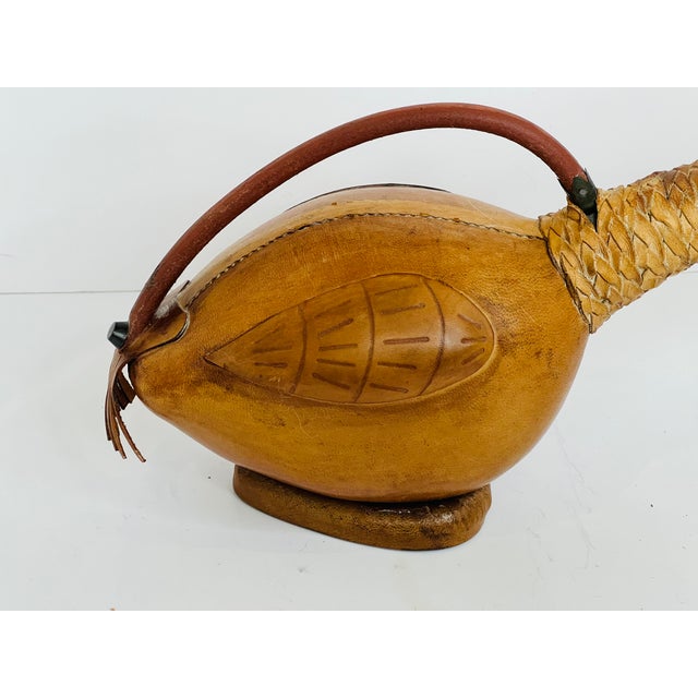 Vintage Italian Leather Duck Decantur For Sale In Chicago - Image 6 of 13