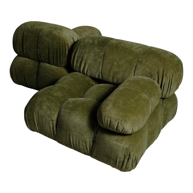 Textile Camaleonda Sofa bin Green Linen Velvet y Mario Bellini for B&B Italia, 1972, Set of 2 For Sale - Image 7 of 18