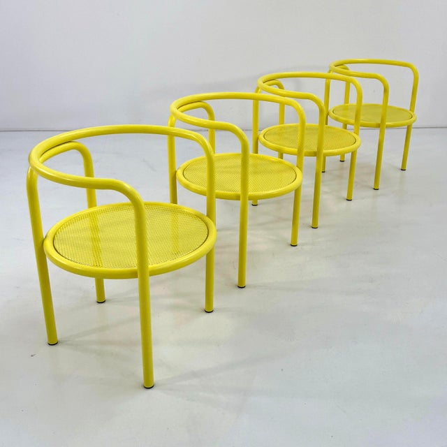 Yellow Yellow Locus Solus Chairs by Gae Aulenti for Poltronova, 1960s, Set of 4 For Sale - Image 8 of 11