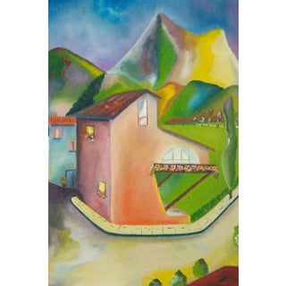 Sandro Fabrizi, Landscape Painting, Oil on Canvas, 1986 For Sale