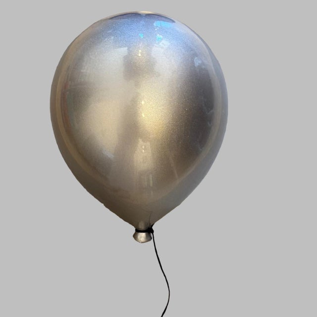 Silver Ceramic Balloon Wall Sculpture -9" For Sale - Image 11 of 13