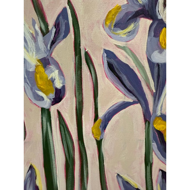 Contemporary Modern Abstract Floral Acrylic Painting on Canvas, Signed, Framed, Dated For Sale - Image 3 of 6