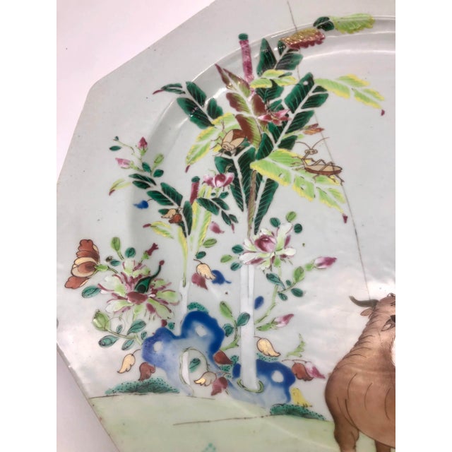 English Antique Qianlong Chinese Export Famille Rose Charger For Sale - Image 3 of 5