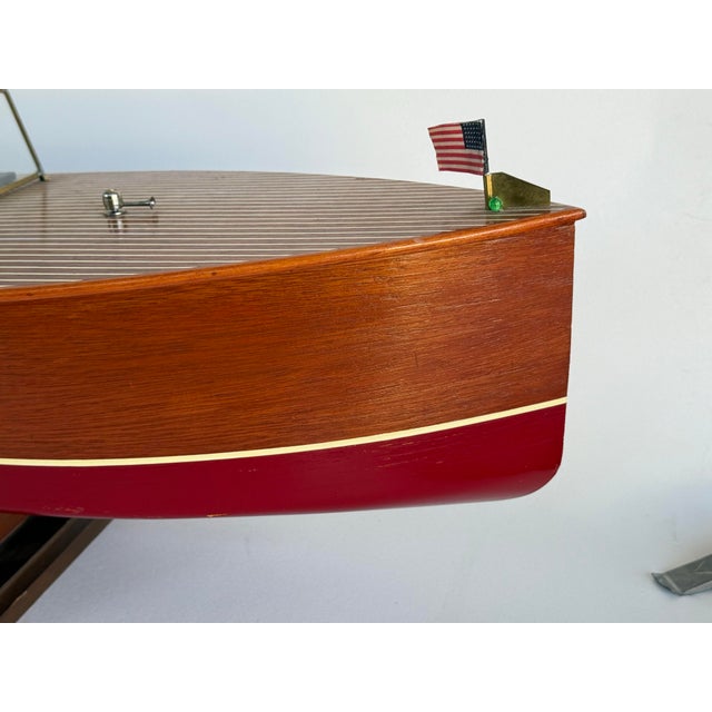 1970s 1970's Handcrafted Oversized Model Wood Boat For Sale - Image 5 of 10