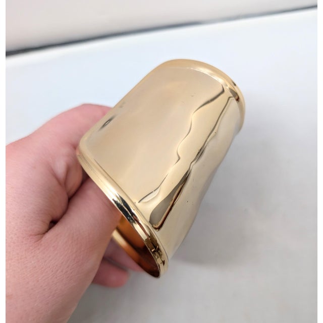 Vintage 1977 Signed Napier Ad Piece Goldtone Wide Wavy Cuff Bracelet For Sale In Philadelphia - Image 6 of 11