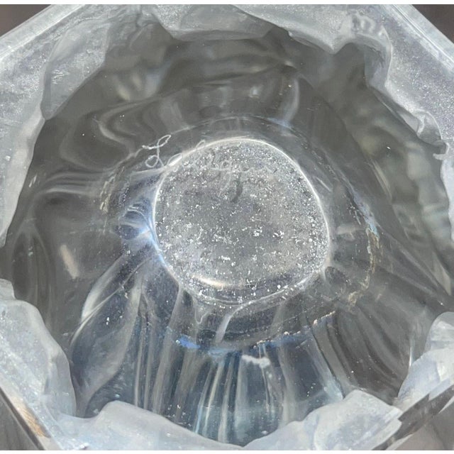 French Lalique Frosted Glass Decanter With Three Shot Glasses, France, 1930's. For Sale - Image 3 of 9