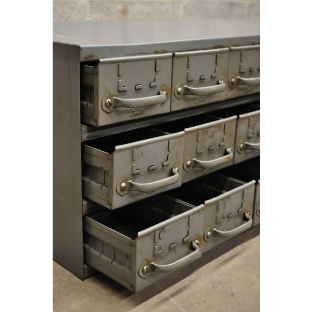 Vintage Equipto 18 Drawer Steel Metal Industrial Cabinet Chairish