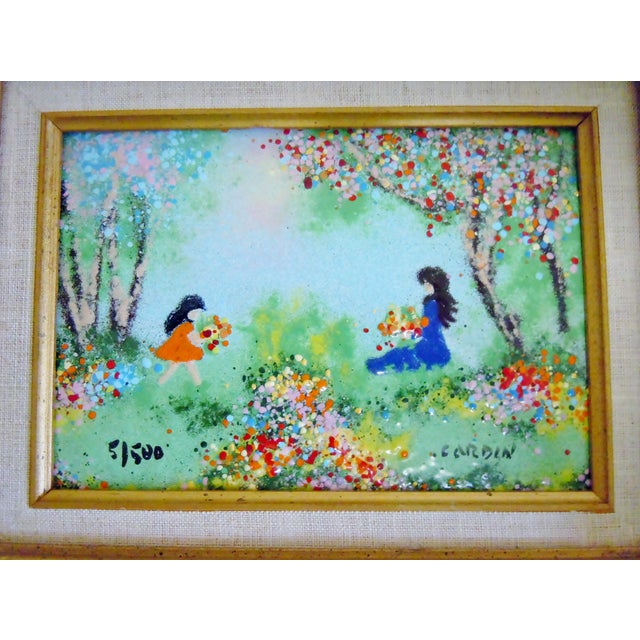 Louis Cardin Painting Enamel on Copper, Signed Chairish