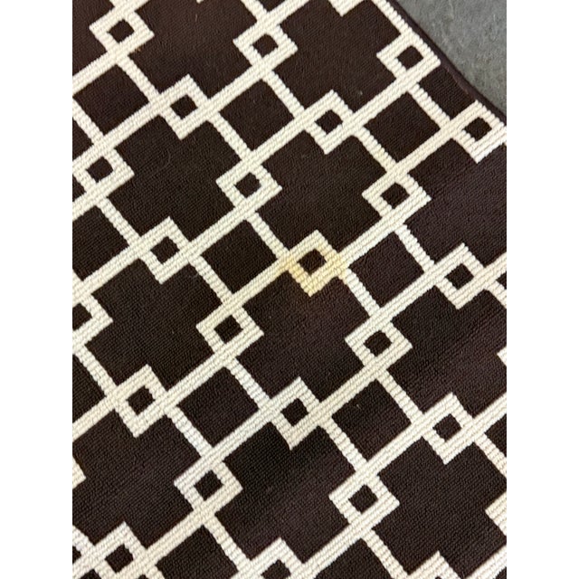 Brown 10ft 6 in X 14ft Large Rembrandt Geometric Brown + White Area Rug For Sale - Image 8 of 12