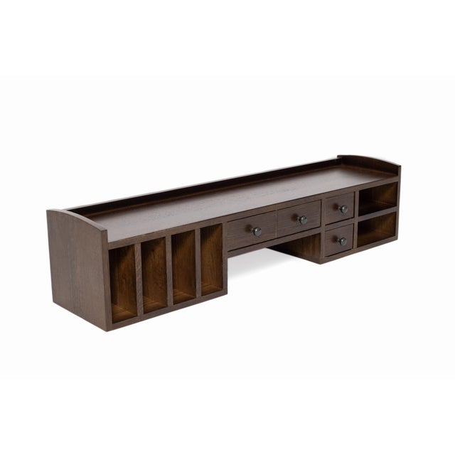 2020s Mission Oak Desk With Removable Organizer - Walnut For Sale - Image 5 of 12