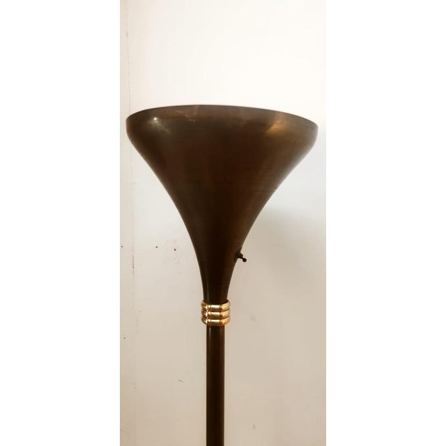 Metal Art Deco Brass Floor Lamp, 1940s For Sale - Image 7 of 18