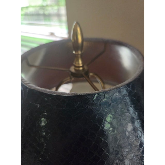 Metal Vintage Barley Twist Brass Lamp For Sale - Image 7 of 10