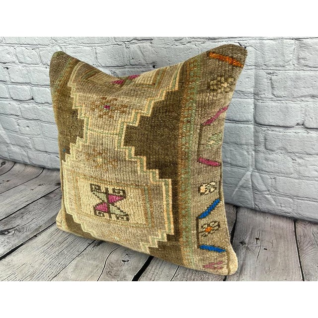 Vintage Pillow Case Turkish Rug Pillow Decorative Rug Pillow Dry cleaning only. PILLOW INSERT IS NOT INCLUDED