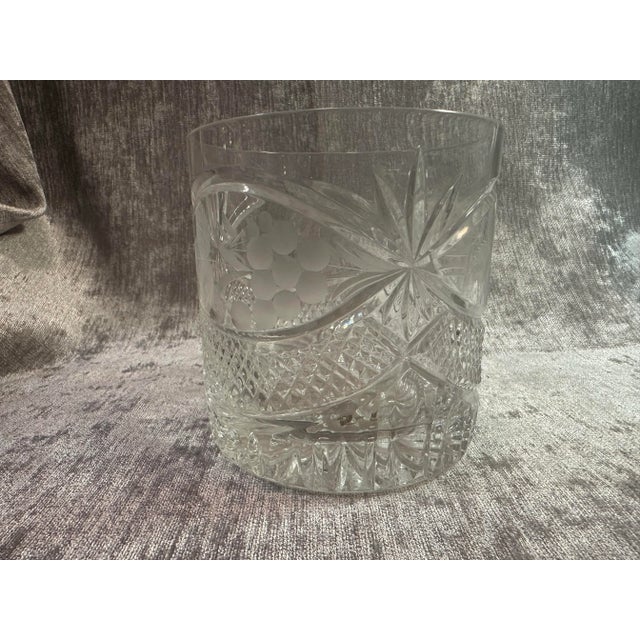 Mid 20th Century Vintage Large Crystal Glass/Vase/ Flat Bottom Bowl For Sale - Image 5 of 7