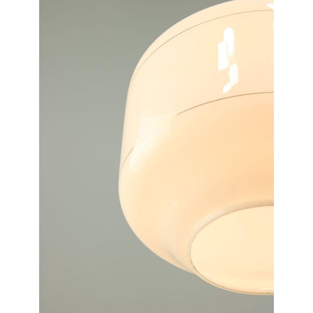 Mid-Century Italian Opaline and Brass Pendant Lamp For Sale - Image 9 of 14