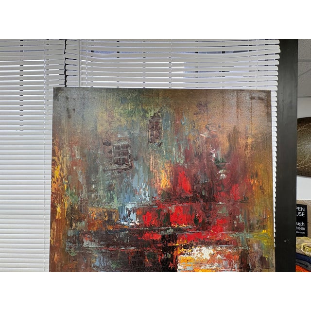 1990s 1990s Modernist Abstract Oil Painting For Sale - Image 5 of 12