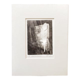 “Rear-View Mirror” Abstract Expressionist Black and White Original Monotype by Joan W. Caefer For Sale