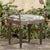 Early 20th Century French 1930s Steel Bench with Out-Scrolling Arms, Tapered Legs and Toile Fabric For Sale - Image 5 of 12