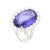 Metal 15.46 Carat Oval Cut Fine Tanzanite and Diamond Halo Ring in 18k White Gold With, Size 7 For Sale - Image 7 of 9