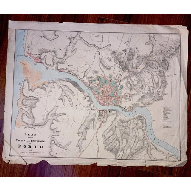 Plan of the Town and Environs of Porto 1832 Map, Framed For Sale - Image 10 of 12