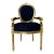 Rococo Black Velvet Accent Chair With Luxurious Gold Leaf Details For Sale