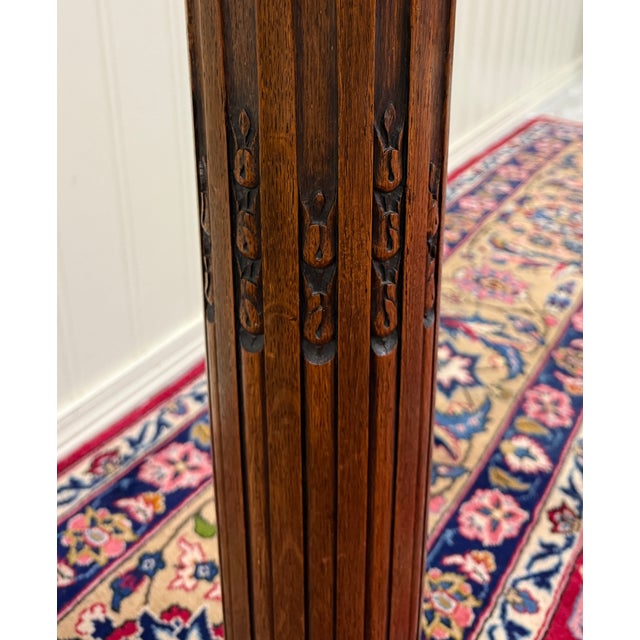 Antique French Oak Corinthian Column Pedestal Plant Stand Newel Post For Sale - Image 12 of 16