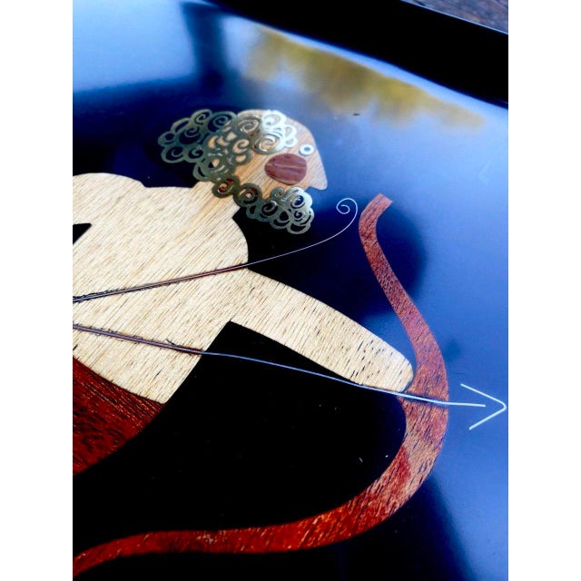 Mid 20th Century Zodiac Archer | Sagittarius Centaur Tray Vintage Couroc of Monterey | Mid-Century California Art For Sale - Image 5 of 14