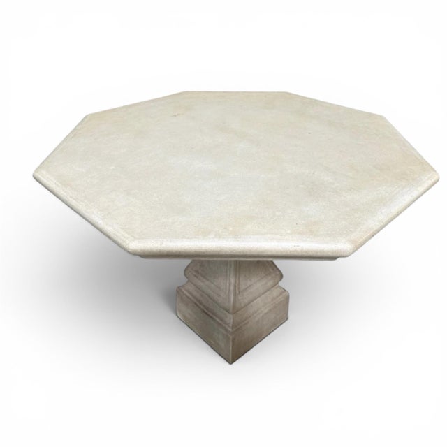 Neoclassical Michael Taylor Neoclassical Stone Dining Table For Sale - Image 3 of 6