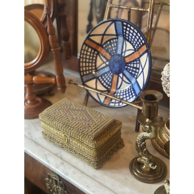 Vintage Woven Brass Box For Sale - Image 9 of 11